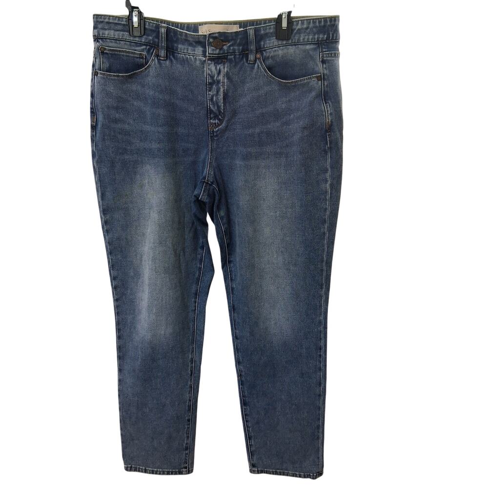 Soft Surroundings Stretch Straight Leg Medium Wash Casual Women Blue Jeans SZ-L